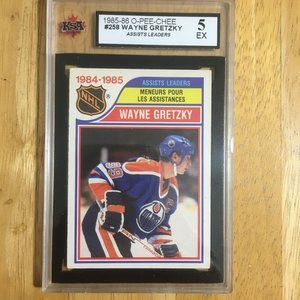 1985-86 Wayne Gretzky Assists Leader #258 O-Pee-Chee OPC Graded KSA 5 EX
